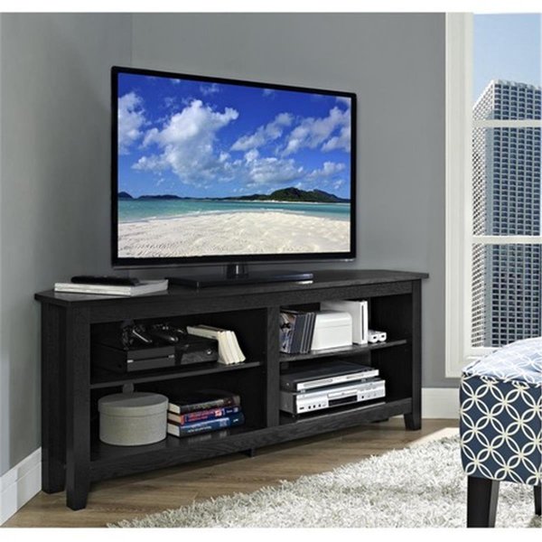 Evolve 58 x 24 in. Wood Corner TV Console - Black EV31231